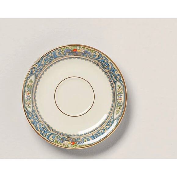 Lenox Autumn collection Blue and Gold fall tea cup and saucer set 4 dinnerware - Picture 3 of 10